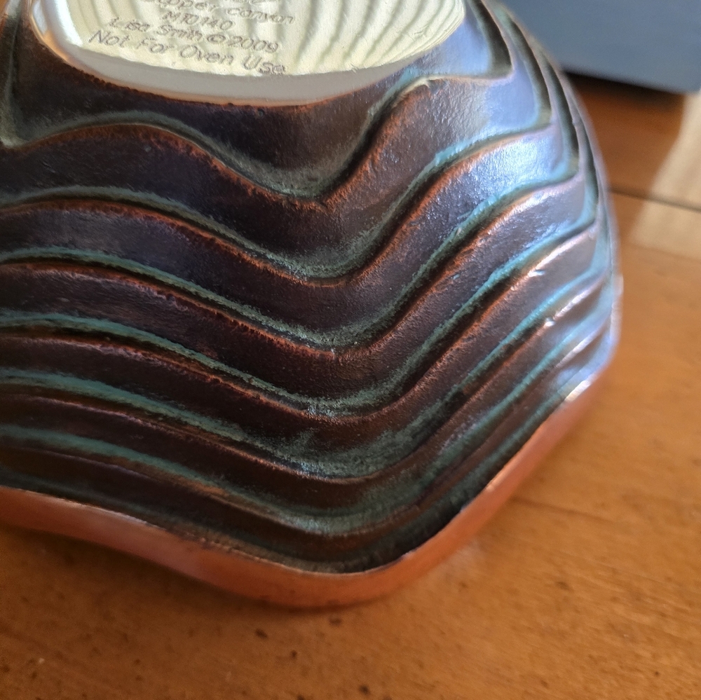 New Vintage 2000 Nambé Copper Canyon Bowl by Lisa Smith - Picture 5 of 12